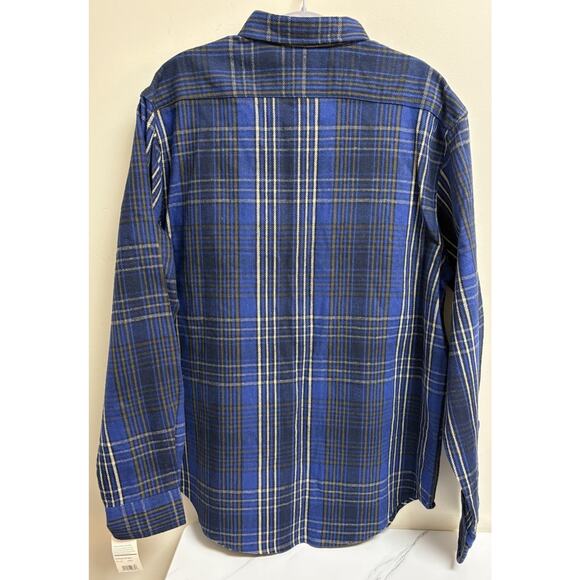 Lakentrail Men’s Blue Plaid Flannel Button Down Shirt Size M Vintage NWT - Picture 2 of 5